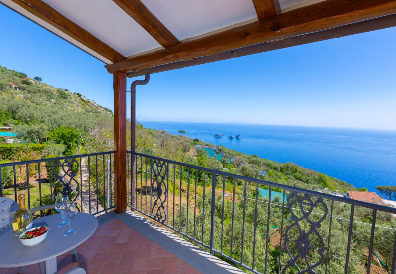 Villa a Massa Lubrense - AMORE RENTALS - Villa Ambra con Vasca Idromassaggio, Giardino e Vista Mare