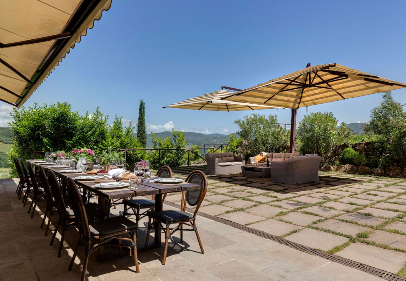 Residence in Panzano - Ville La Marcellina with Private Pools, Garden, Terraces, Ideal for Weddings