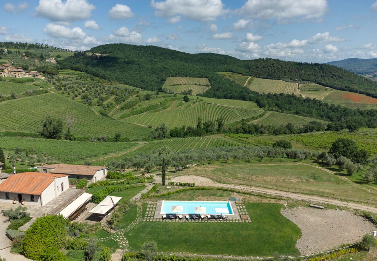 Residence in Panzano - Ville La Marcellina with Private Pools, Garden, Terraces, Ideal for Weddings