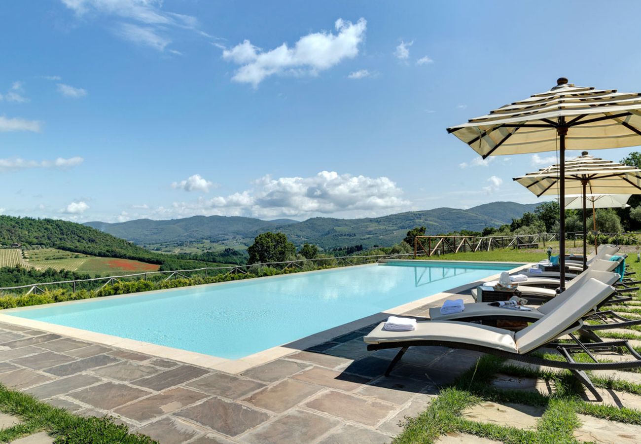 Residence in Panzano - Ville La Marcellina with Private Pools, Garden, Terraces, Ideal for Weddings