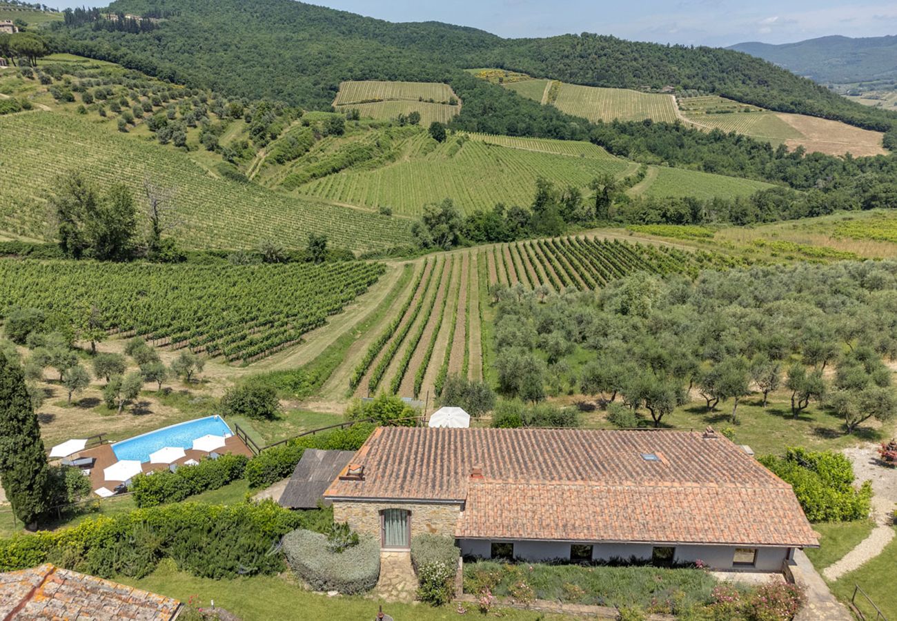 Residence in Panzano - Ville La Marcellina with Private Pools, Garden, Terraces, Ideal for Weddings