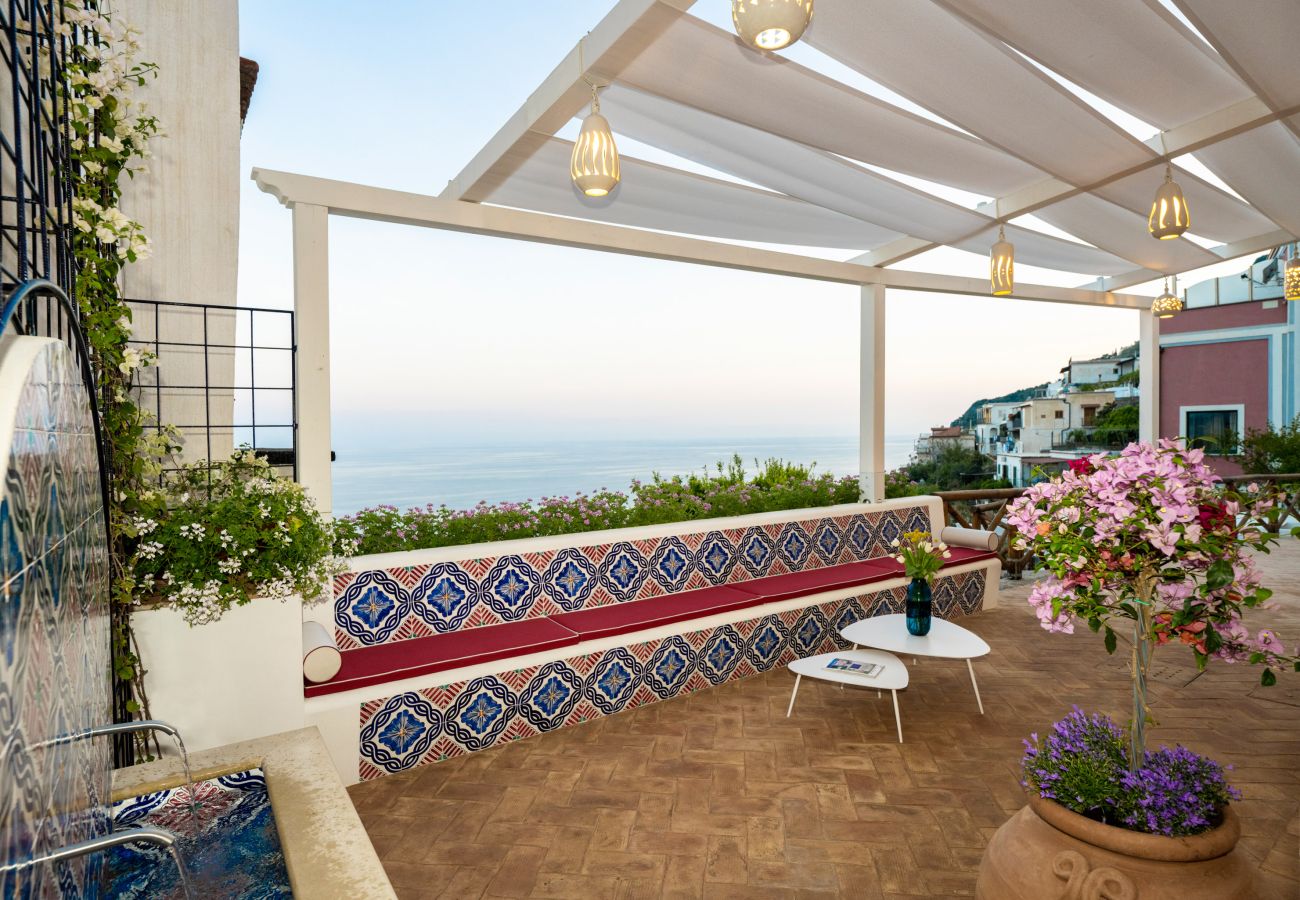 Villa in Praiano - AMORE RENTALS - Villa Mare Blu with Internal Heated Pool, Sea View and Breakfast